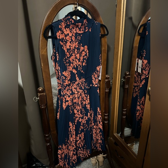 NANETTE LEPORE high neck elastic waist floral print dress - NWT - Picture 1 of 5